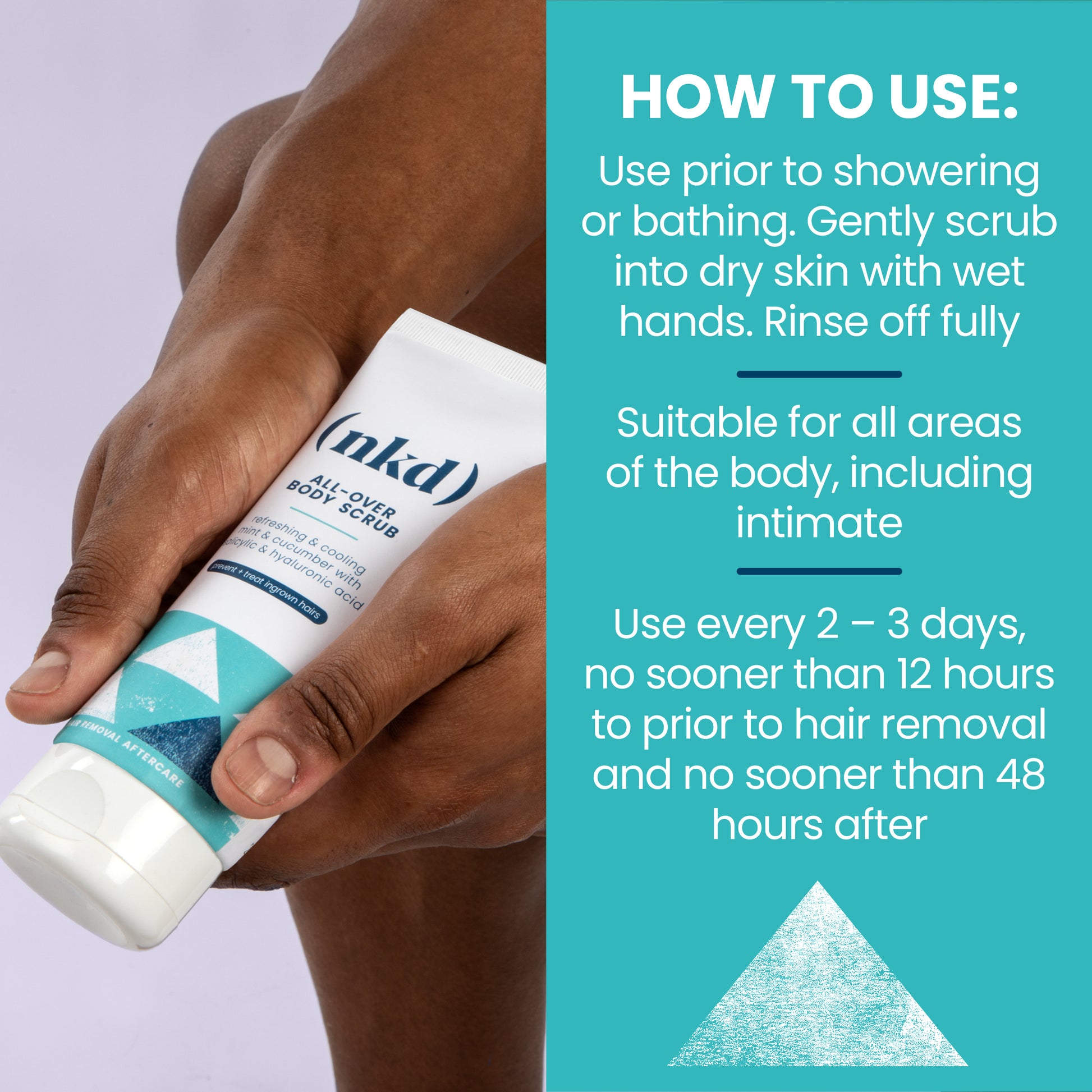 Exfoliating All-Over Body Scrub with natural ingredients like tea tree oil: Prevents ingrown hairs and safe for intimate areas