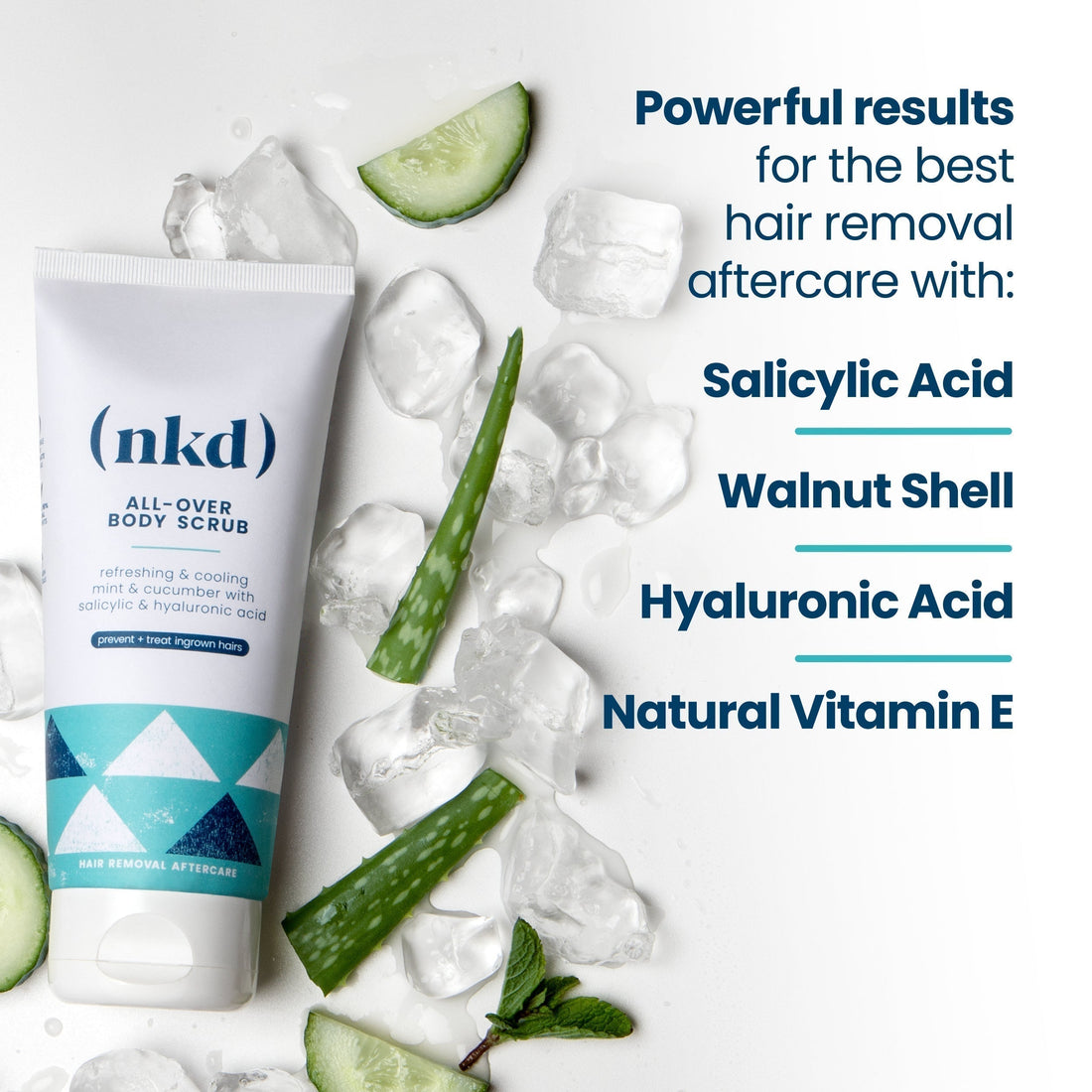 (nkd) Post-Waxing Post-Shaving Bikini Line & Body Exfoliator for Women and Men-  Treats Ingrown Hairs