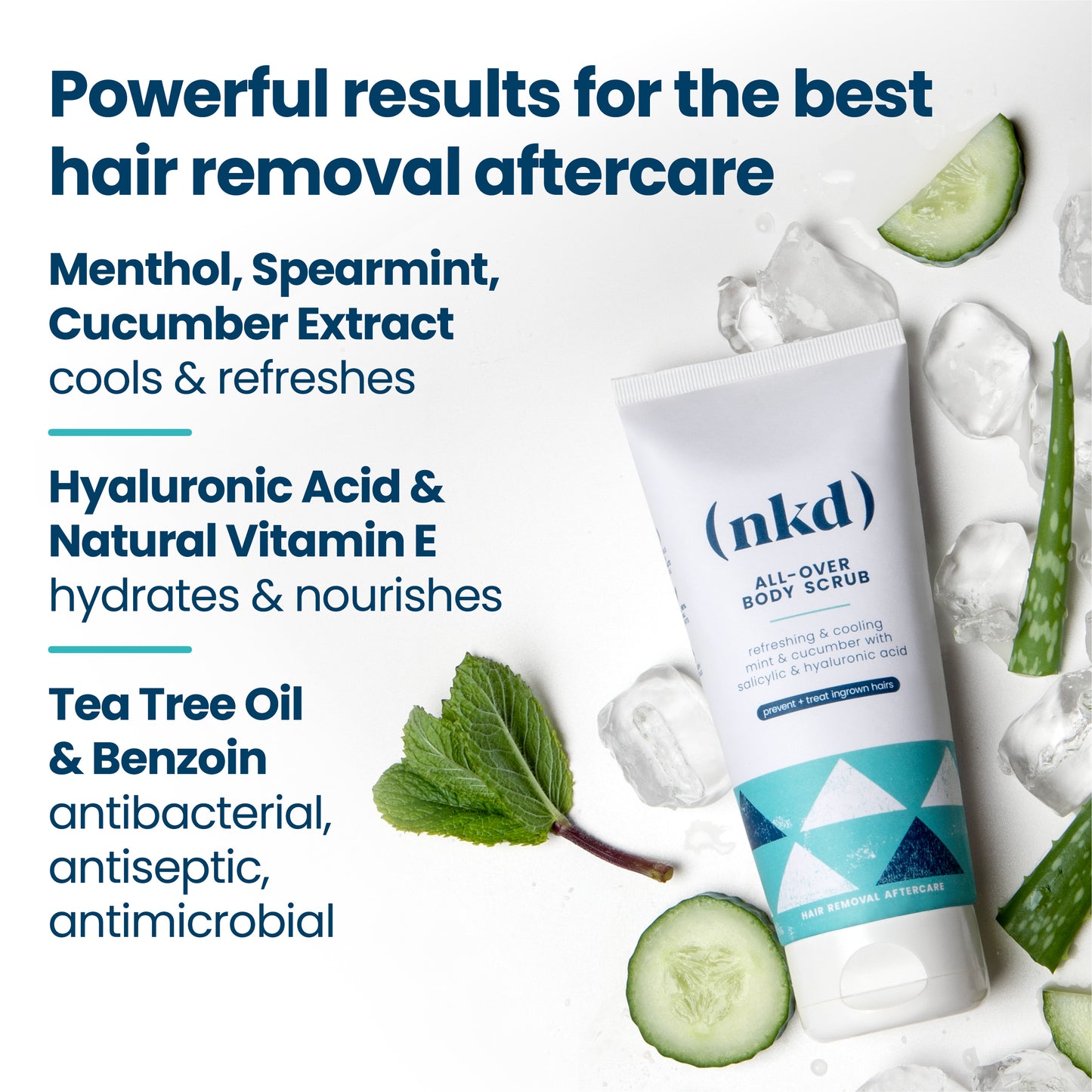 (nkd) Essential Waxing & Shaving Aftercare Kit – All-Over Body Scrub and All-Over Body Balm for hair removal aftercare