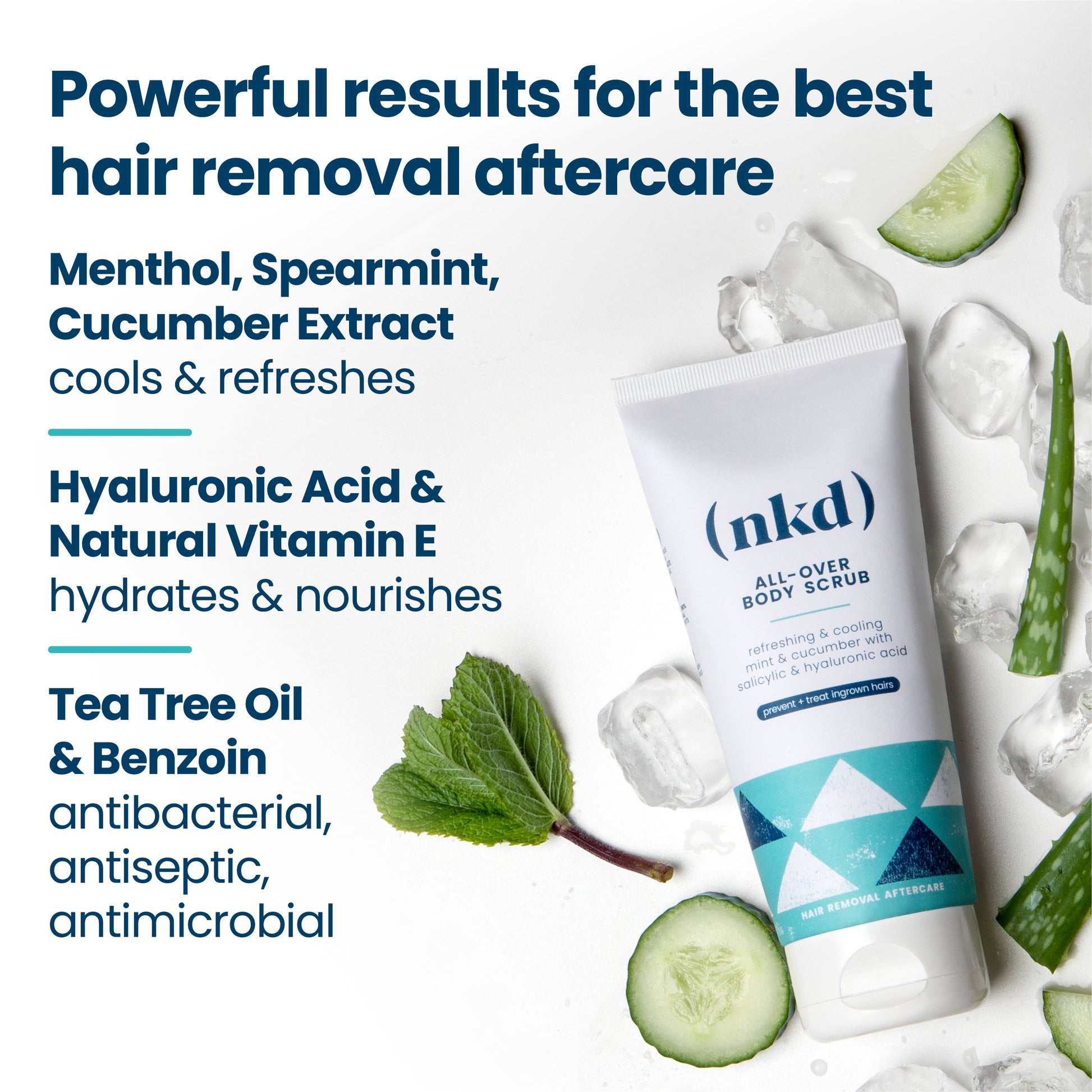 (nkd) Essential Waxing & Shaving Aftercare Kit – All-Over Body Scrub and All-Over Body Balm for hair removal aftercare