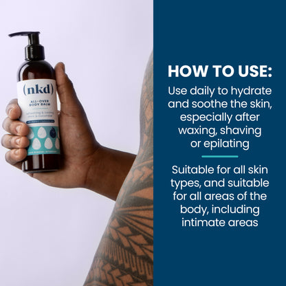 POST HAIR-REMOVAL MOISTURISER FOR WOMEN & MEN Post-shave balm for men and women - All-Over Body Balm with tea tree oil and vitamin E for aftercare of waxing or shaving
