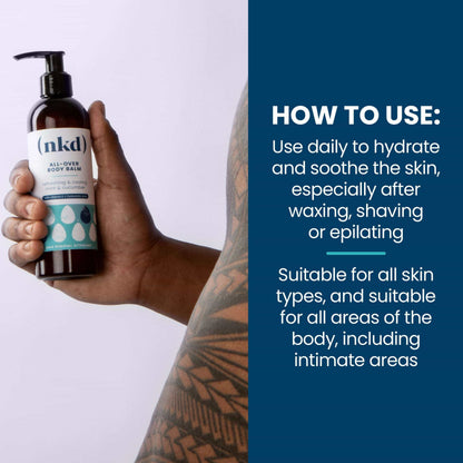 Post-hair-removal body balm in bathroom setting
