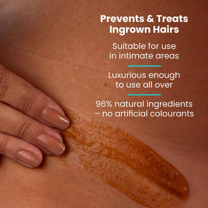 Exfoliating scrub jar – bikini line and ingrown-prone areas